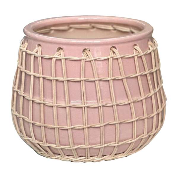 Auburn Pink Ceramic Indoor Planter, Small