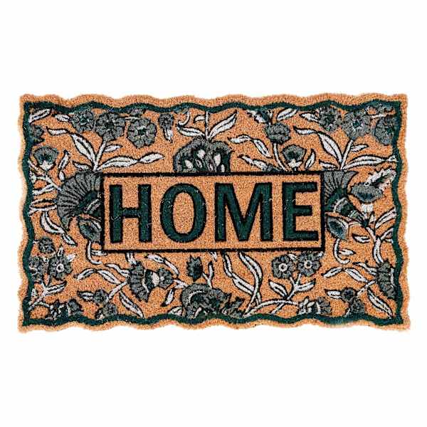 Home Floral Scalloped Coir Mat, 18x30