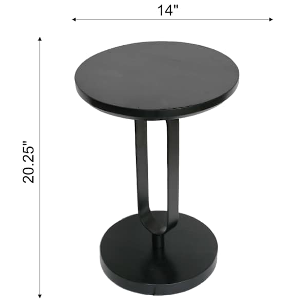 Sebastian Wood & Metal Drink Table, Black