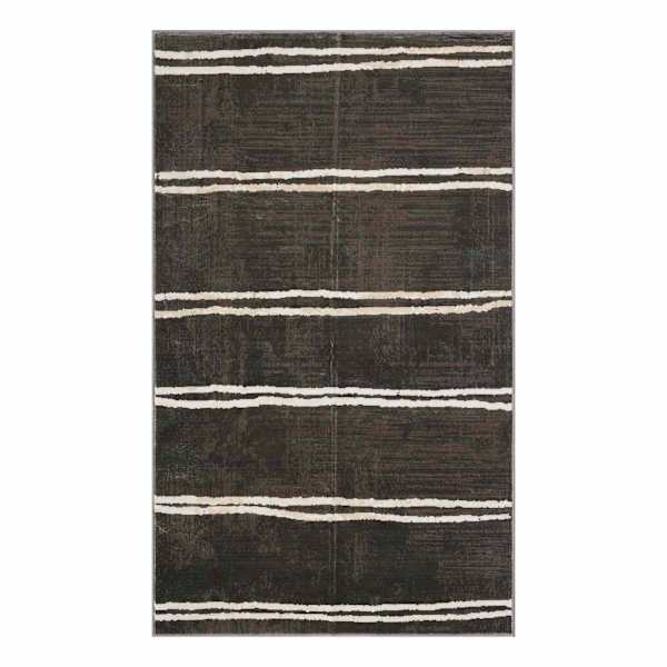 Frey Black Striped Accent Rug, 27x45