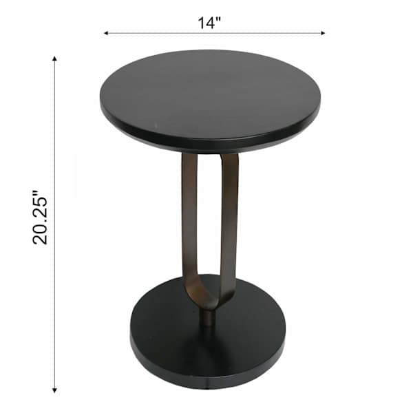 Sebastian Wood & Metal Drink Table, Bronze