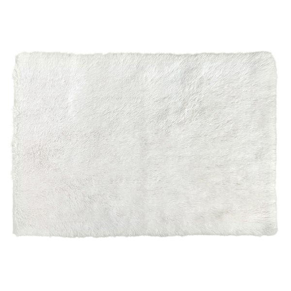 Ivory Faux Fur with Lurex Accent Rug, 31x44