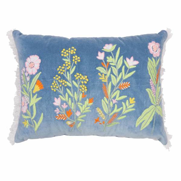 Spring Flowers Embroidered Easter Throw Pillow, 14x20