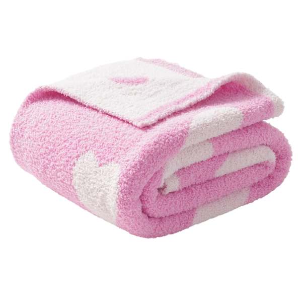 Heart Printed Cozy Knit Throw Blanket, 50x60