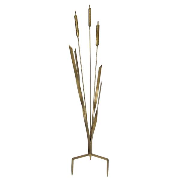 Honeybloom Bronze Metal Cattail Yard Stake, 35"