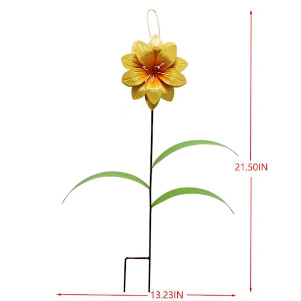 Yellow Flower Yard Stake, 22"