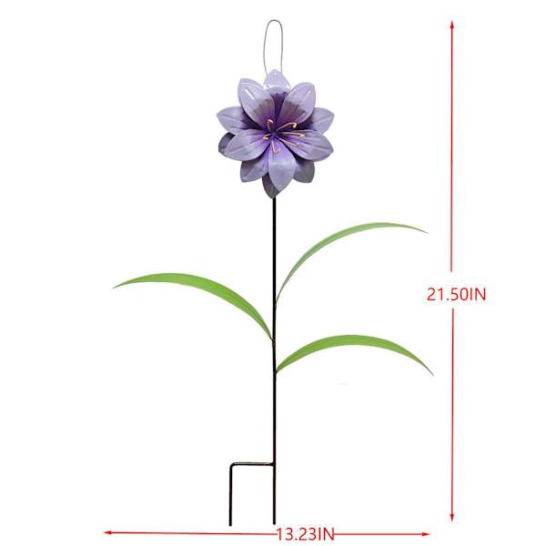 Purple Flower Yard Stake, 22"