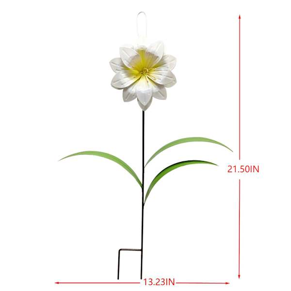 White Flower Yard Stake, 22"
