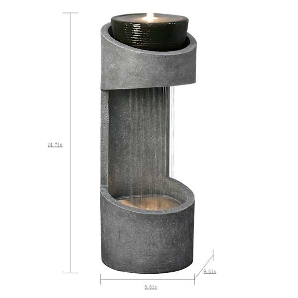 Pre-Lit Rainfall Outdoor Fountain, 25"