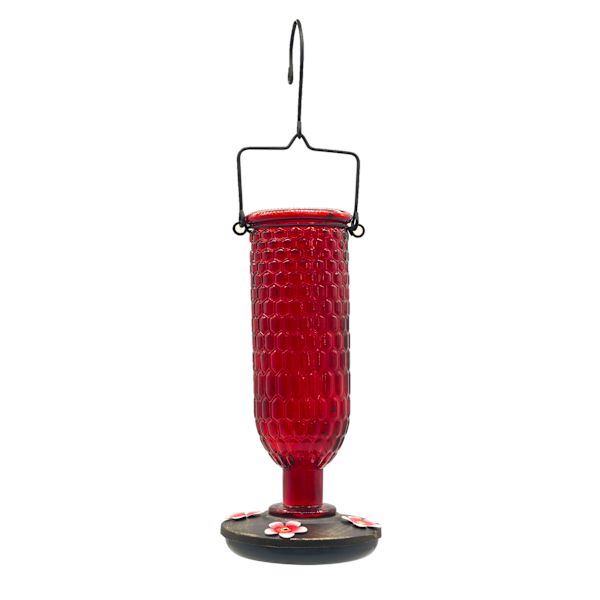 Glass Hummingbird Bird Feeder, 14"