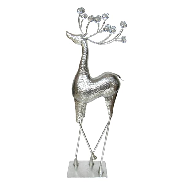 Silver Metal Deer, 36.4"