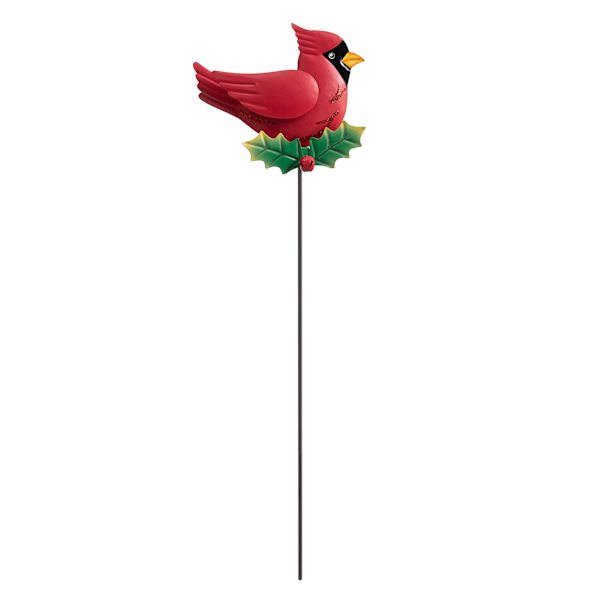 Classic Christmas Metal Cardinal Garden Pick, 16"