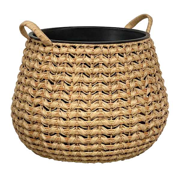 Honeybloom Hyacinth Rattan Outdoor Planter, Medium