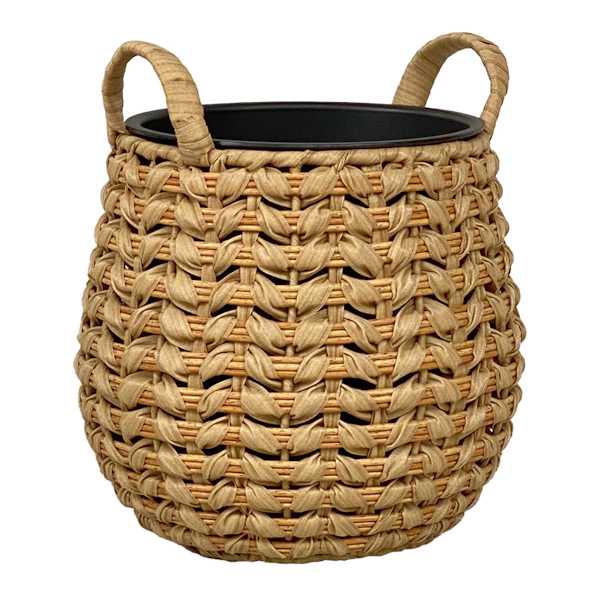 Honeybloom Hyacinth Rattan Outdoor Planter, Small