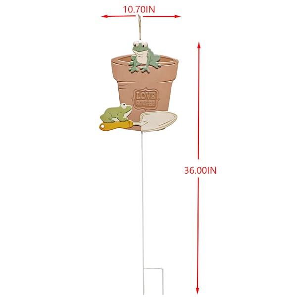 Honeybloom Metal Frog Yard Stake, 36"