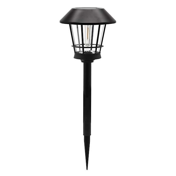8-Lumen Solar Black Filament Bulb Pathway Light
