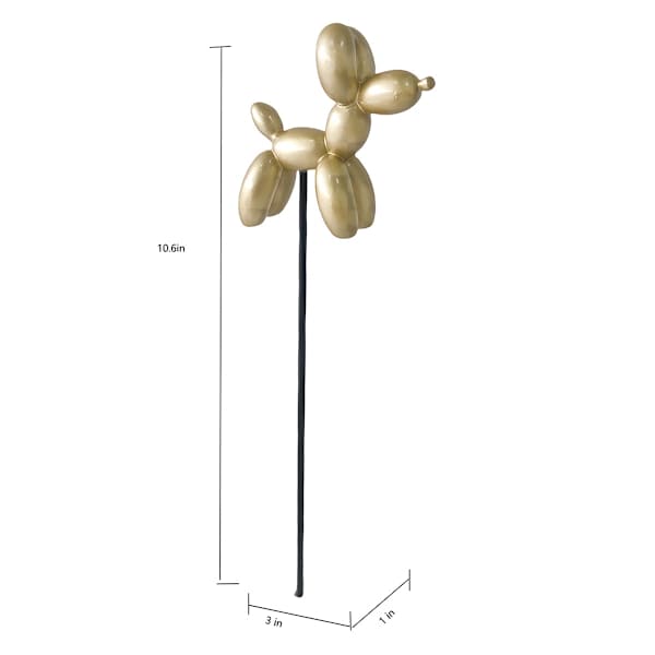 Crosby St. Gold Balloon Dog Yard Pick, 11"