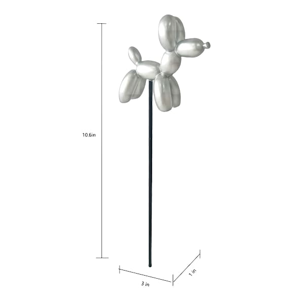 Crosby St. Silver Balloon Dog Yard Pick, 11"