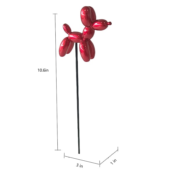 Crosby St. Red Balloon Dog Yard Pick, 11"