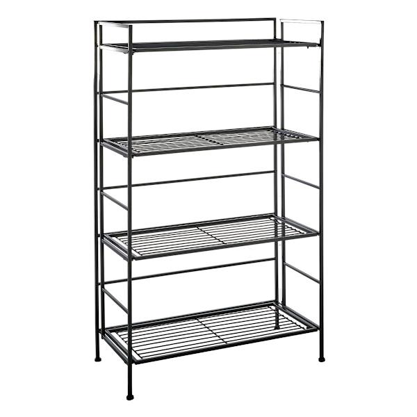 4-Tier Metal Folding Rack with Wire Shelves