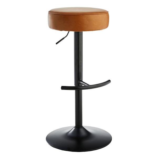 Lennox Adjustable Swivel Barstool, Cognac