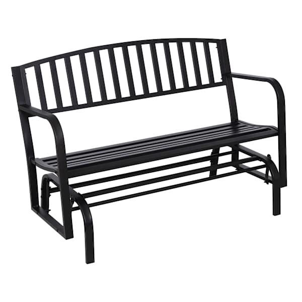 Double Steel Patio Glider, Black
