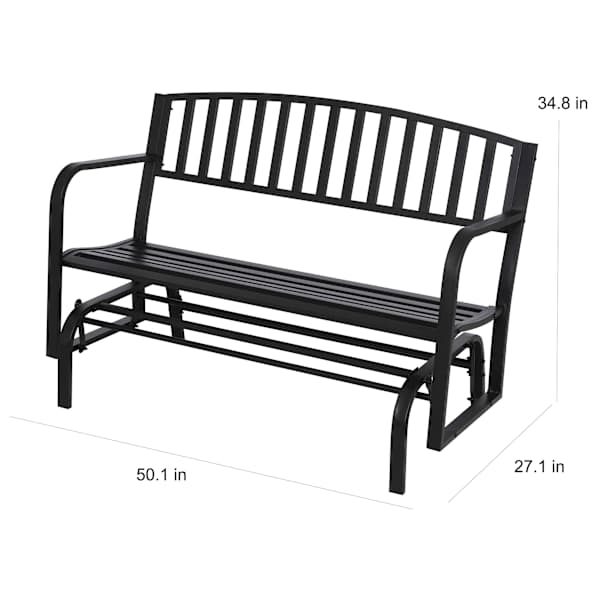 Double Steel Patio Glider, Black