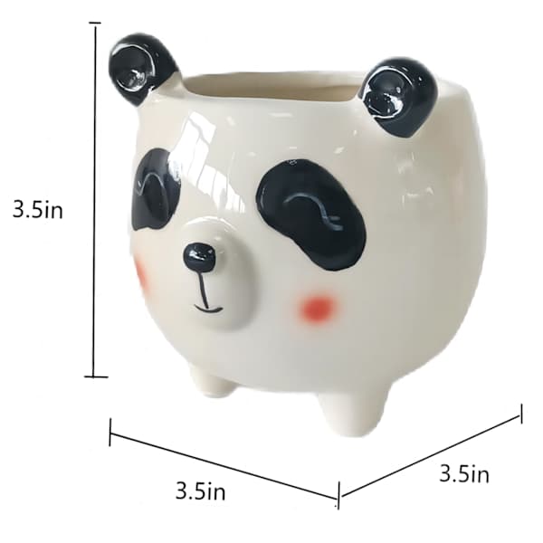 Indoor Panda Ceramic Planter, 3"