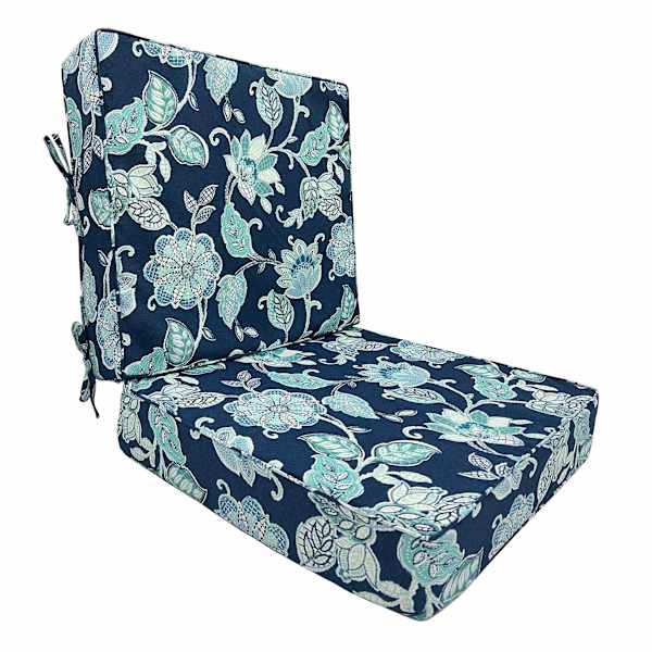 Providence 2-Piece Positano Navy Blue Outdoor Deep Seat Cushion