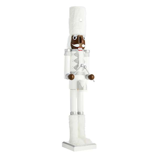 White & Silver Drummer Nutcracker, 48"