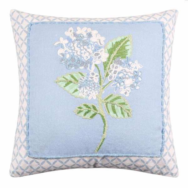 Providence Embroidered Hydrangea Throw Pillow, 18"