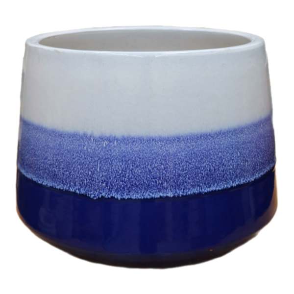 Blue Top Reactive Glaze Outdoor Planter, Large