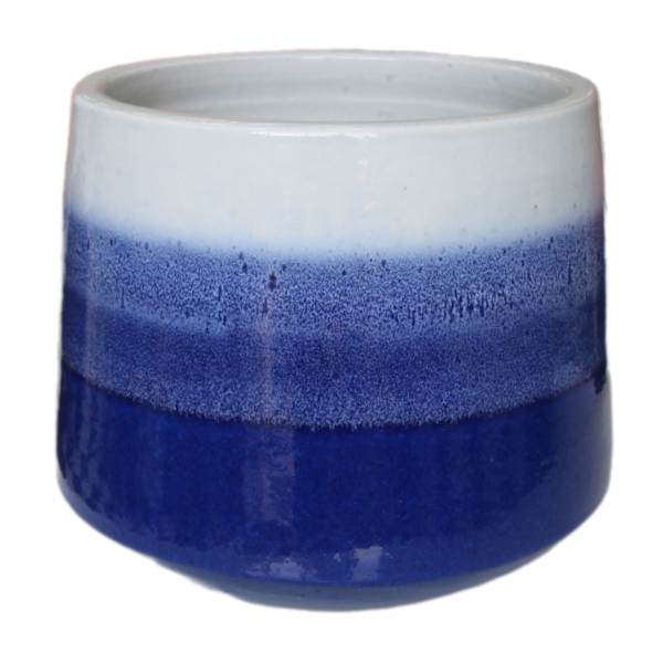 Blue Top Reactive Glaze Outdoor Planter, Medium