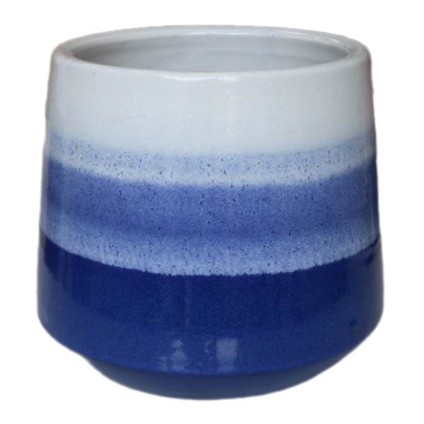 Blue Top Reactive Glaze Outdoor Planter, Small