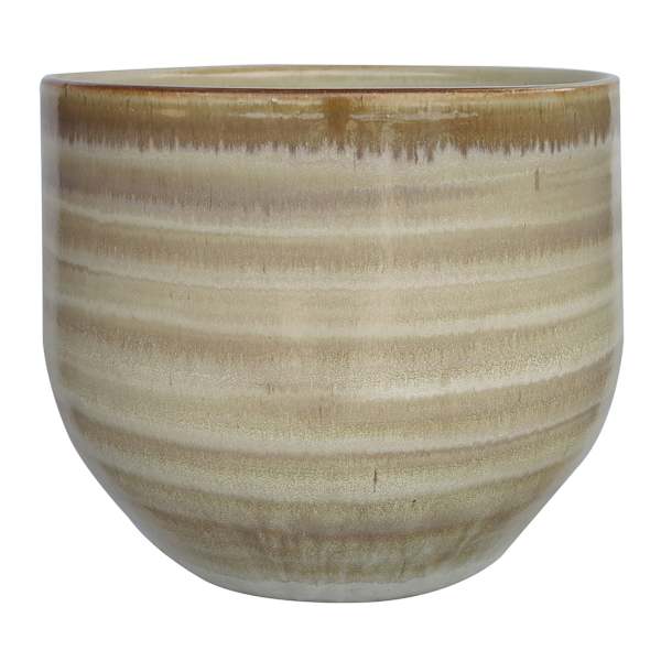 Alana Honey Ceramic Outdoor Planter, Small