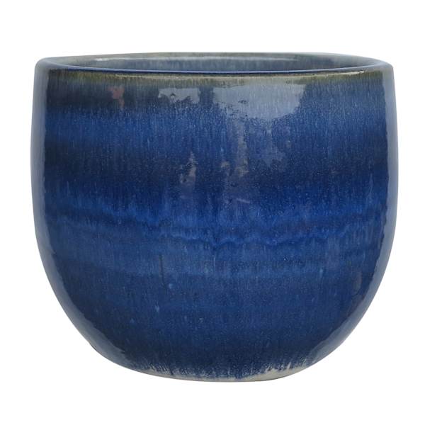 Alana Blue Ceramic Outdoor Planter, Medium