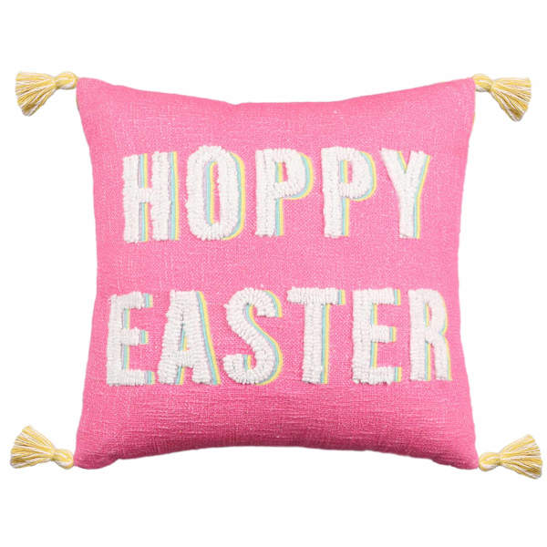 Bunny Brights Hoppy Easter Embroidered Throw Pillow, 18"