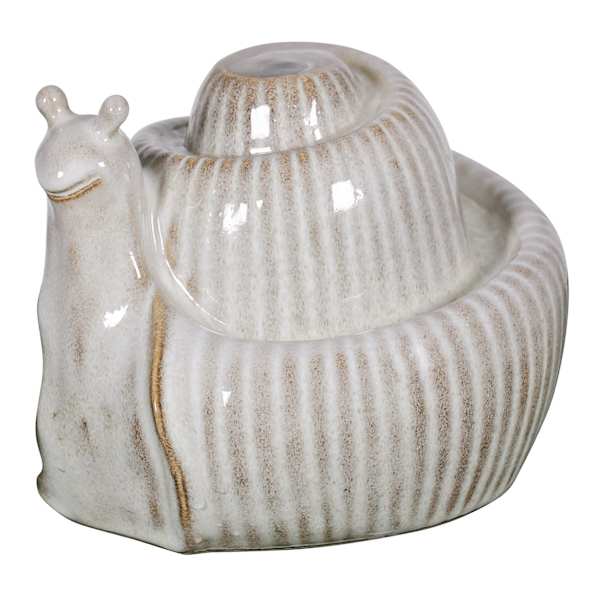 Honeybloom Snail Tabletop Outdoor Fountain, 8"