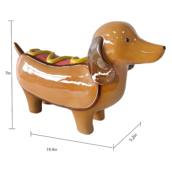Hot Dog Outdoor Garden Statue, 20"