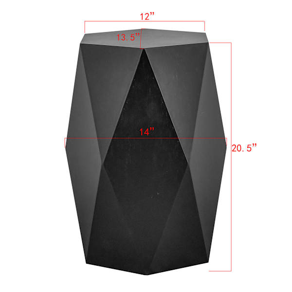 Hexagon Wooden Accent Table, Black