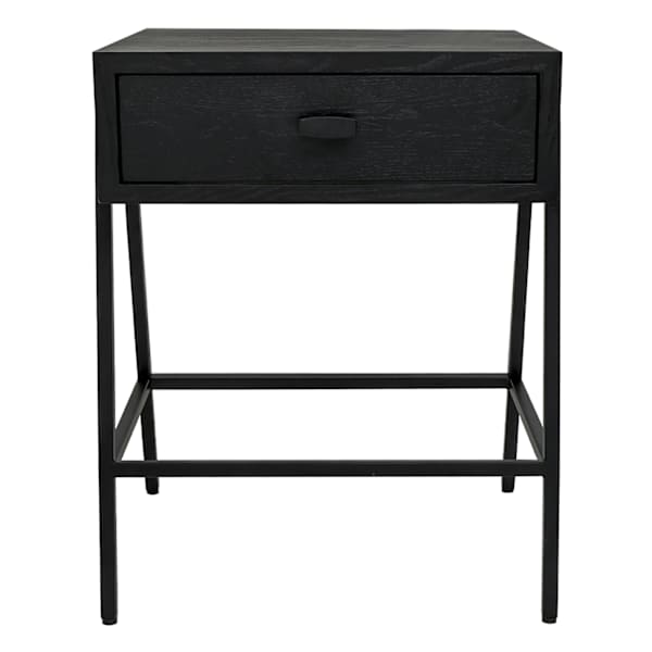 Harmon Wood & Metal Accent Table, Black