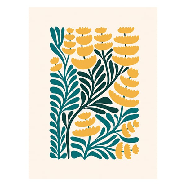 Tall Yellow Flowers Canvas Wall Art, 12x16