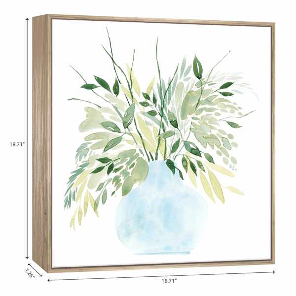 Framed Floral Canvas Wall Art, 19"