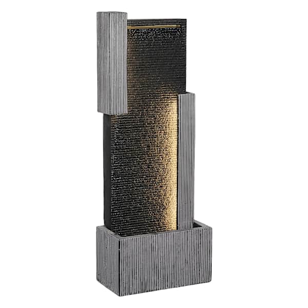 Modern Waterfall Outdoor Fountain, 40"