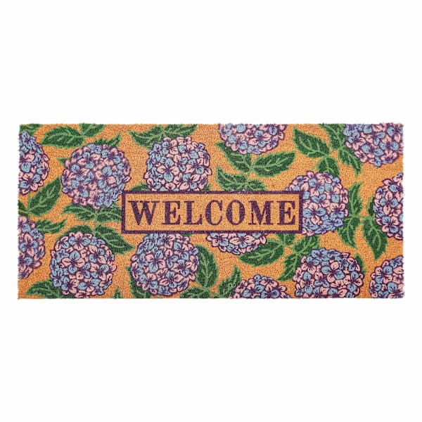Welcome Hydrangea Coir Mat, 22x47