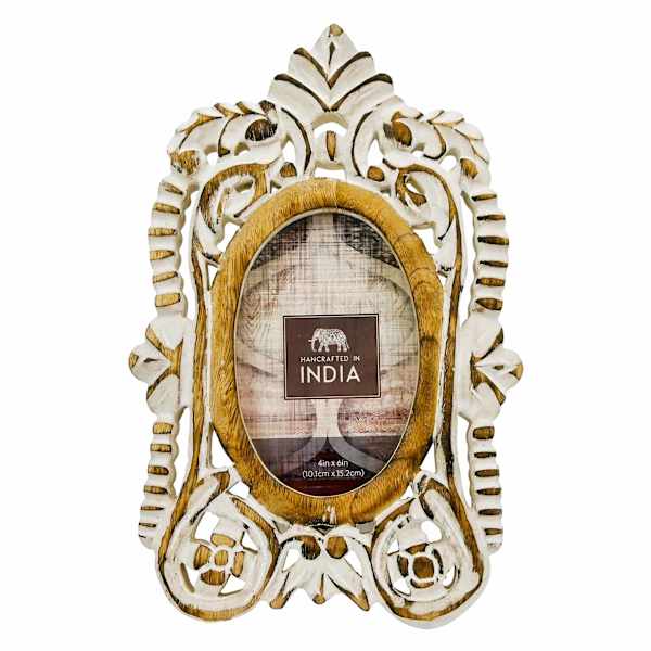 Carved Wood Scroll Tabletop Frame, 4x6