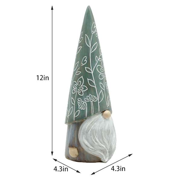 Green Gnome Outdoor Garden Statue, 12"