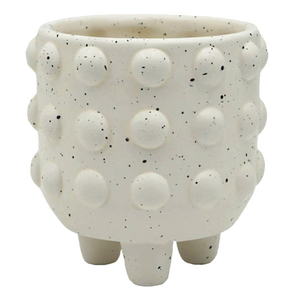 Indoor White Ceramic Planter, 4"