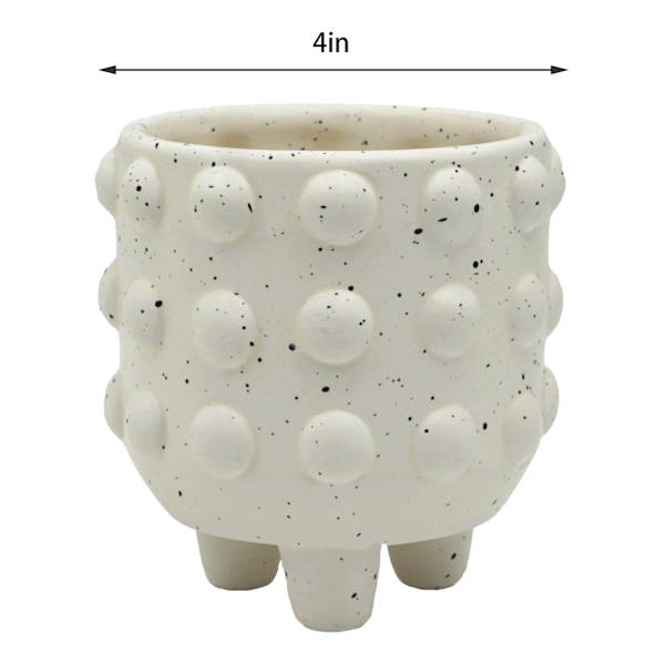 Indoor White Ceramic Planter, 4"
