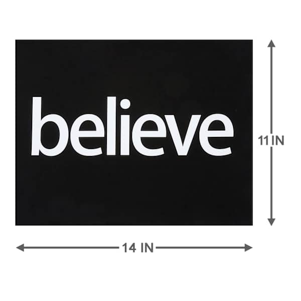 Believe Canvas Wall Sign, 14x11